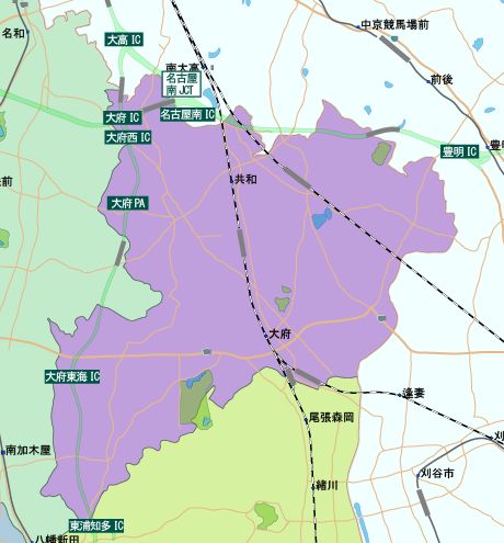 大府市の地図