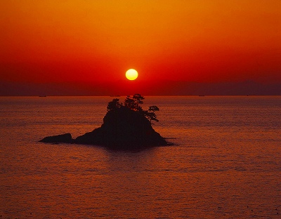 南知多町　篠島の夕日